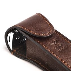 Дорожный чехол для Т-образной бритвы MUEHLE, коричневая кожа (RT 7)