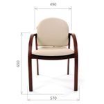 Конференц-кресло Chairman 659 WD, экокожа бежевая матовая/темный орех (ПОД ЗАКАЗ)