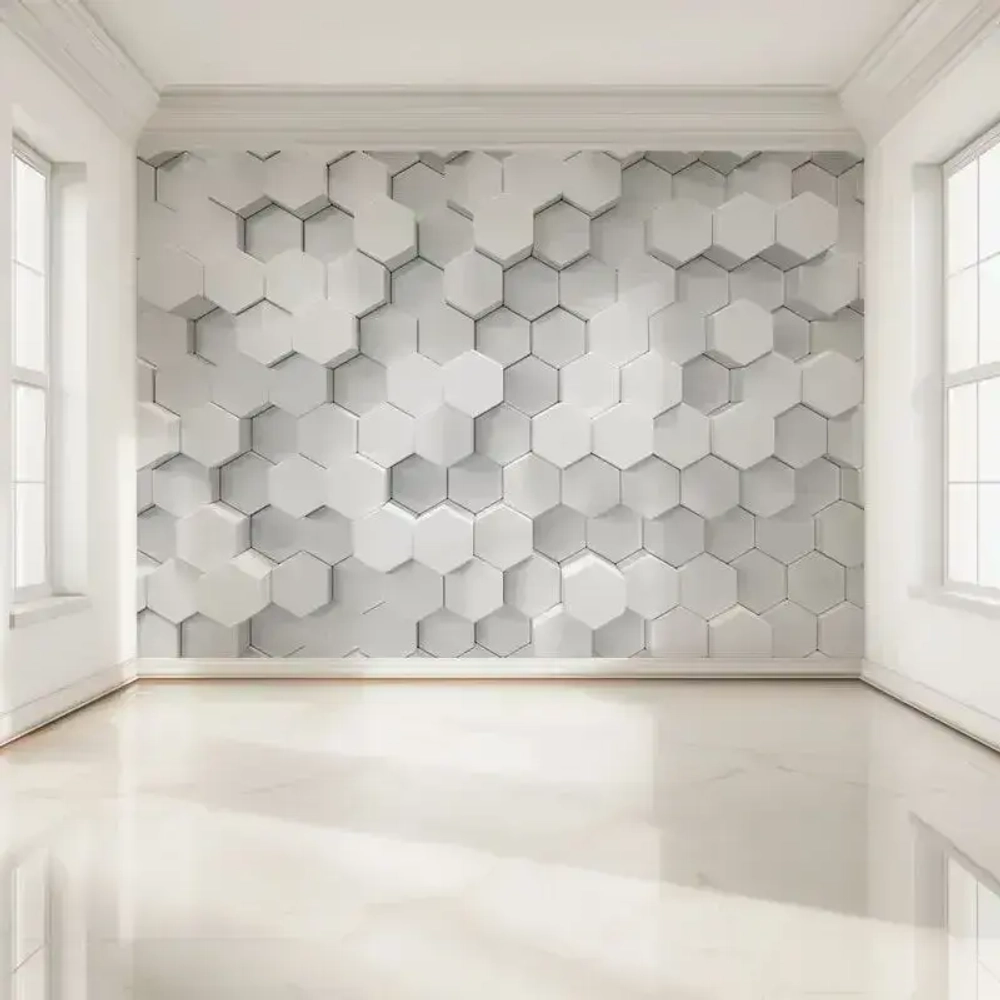 Фотообои флизелиновые 400x271, рисунок соты 3D, практичный