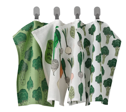 ТОРВФЛИ TORVFLY Декоративные Полотенца кухонные, набор 4 шт, 30x40 см, зеленые