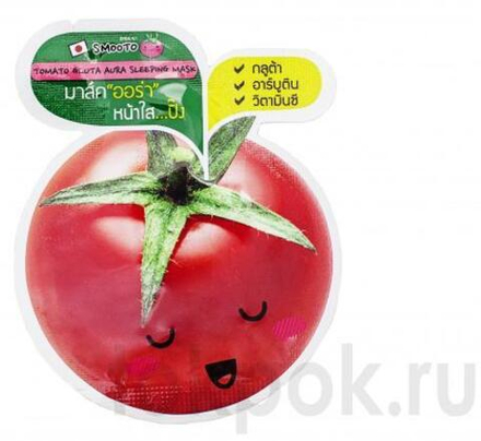 Томатная несмываемая ночная восстанавливающая маска "Tomato Gluto Aura Slepeeng Mask", 10 гр