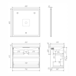 Подвесная тумба-умывальник Comforty Селенга-80 серый шелк с раковиной CF19696BX-80