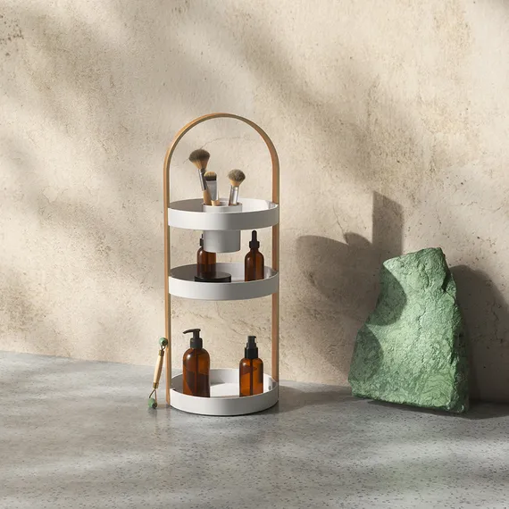 Полка-органайзер bellwood, белая/натуральное дерево