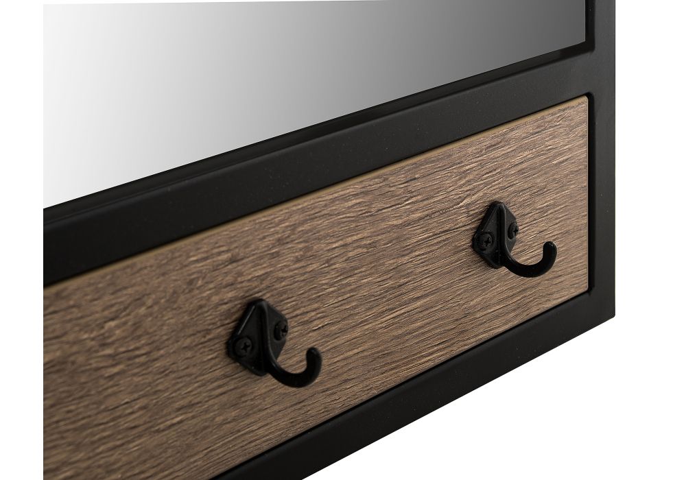 Настенная вешалка Персей дуб велингтон / черный матовый