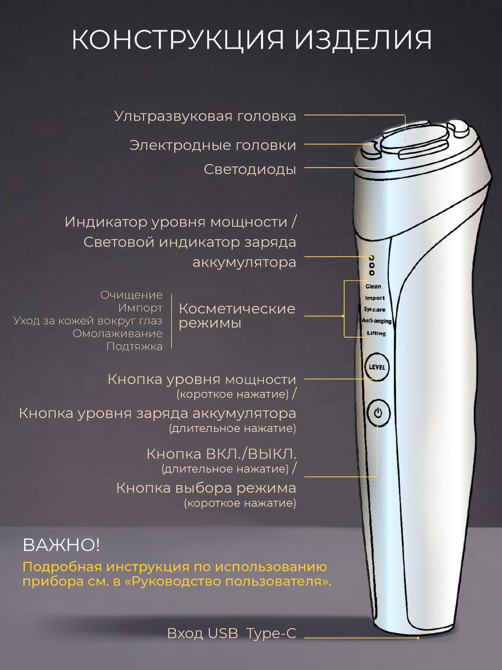 Ультразвуковой RF лифтинг массажер Mismon MS-318C для лица и тела