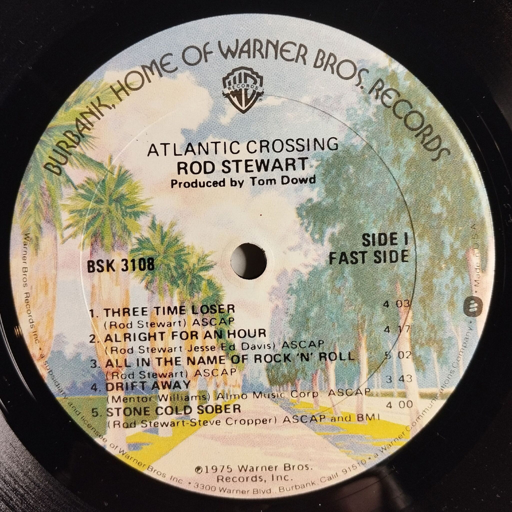 Винтажная виниловая пластинка LP Rod Stewart Atlantic Crossing (USA 1977)