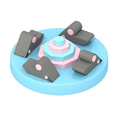 Детский аттракцион 4kids Карусель «Мышки-шоу» c электроприводом