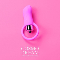Розовый вибромассажер 5,4см с рельефной поверхностью и петелькой Bior Toys Cosmo WSL-15014