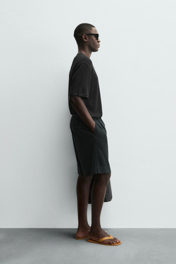 ZARA ФУТБОЛКА ИЗ ВИСКОЗЫ, ЧЕРНЫЙ