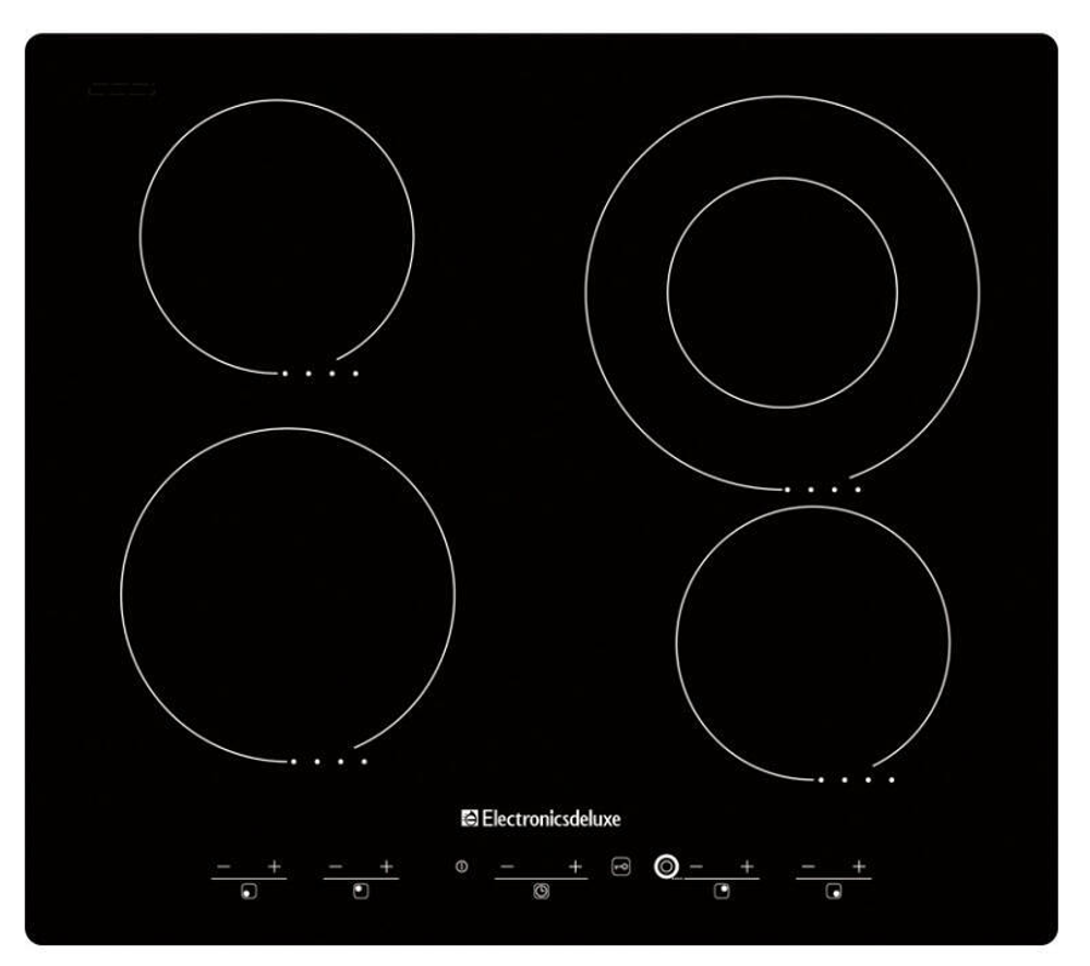 Поверхность варочная  ДеЛюкс 595204.01-001 ЭВС (черное стекло 59*52) Россия