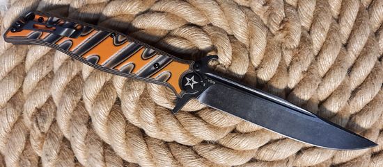 Нож НОКС Финка-С сталь VG10 Black Orange (342-538496) - юбилейный "80 лет Победы!"