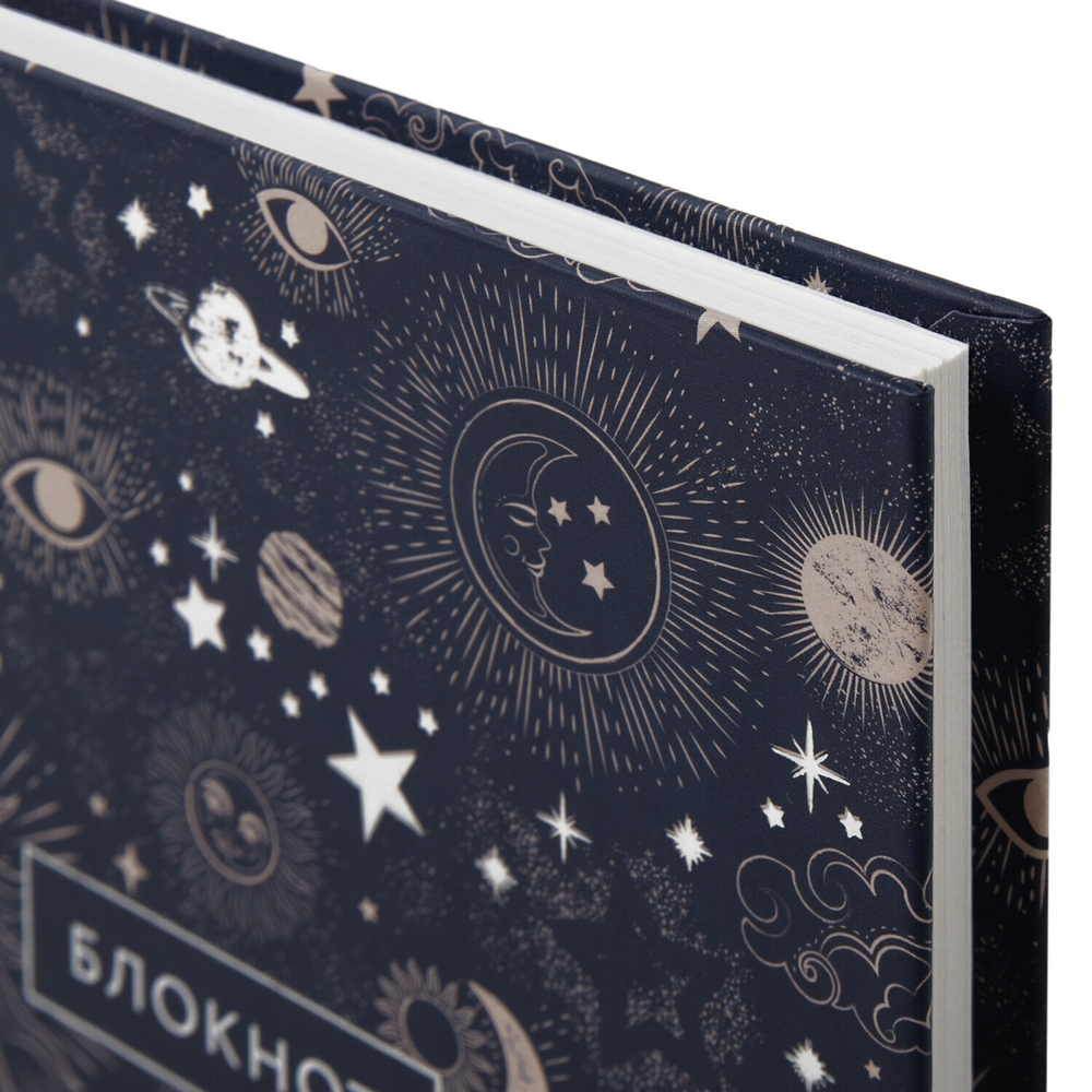 Блокнот А5 134х206 мм 80 л. твердый клетка тиснение фольгой STAFF "Blue sky" (6 штук в упаковке)