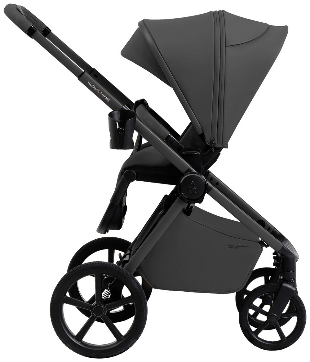 Коляска 4 в 1 Sweet Baby SBL Elegante Therma Colore + автокресло Elegante Plus с базой i-Size ISOFIX DK780 Dark Grey