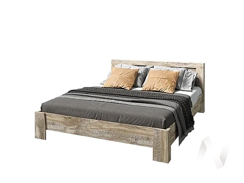 Кровать 1;6м с ортопедом Cпальня Ривьера (дуб юкон/дуб юкон; бетон темный)