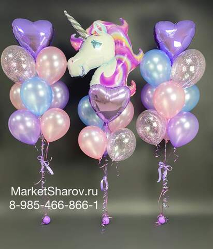 Воздушный единорог, набор шаров