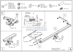 Оцинкованный фаркоп на Renault Fluence седан 2010-2015 (без электрики), Galia R089C