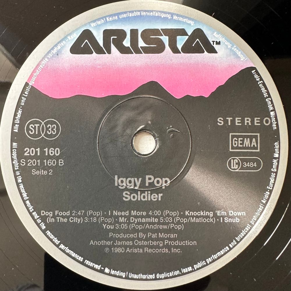 Iggy Pop - Soldier (Германия 1980г.)