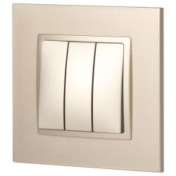 14-1107-04 ЭРА Выключатель тройной, 10АХ-250В, IP20, Эра Elegance, шампань | Elegance Шампань