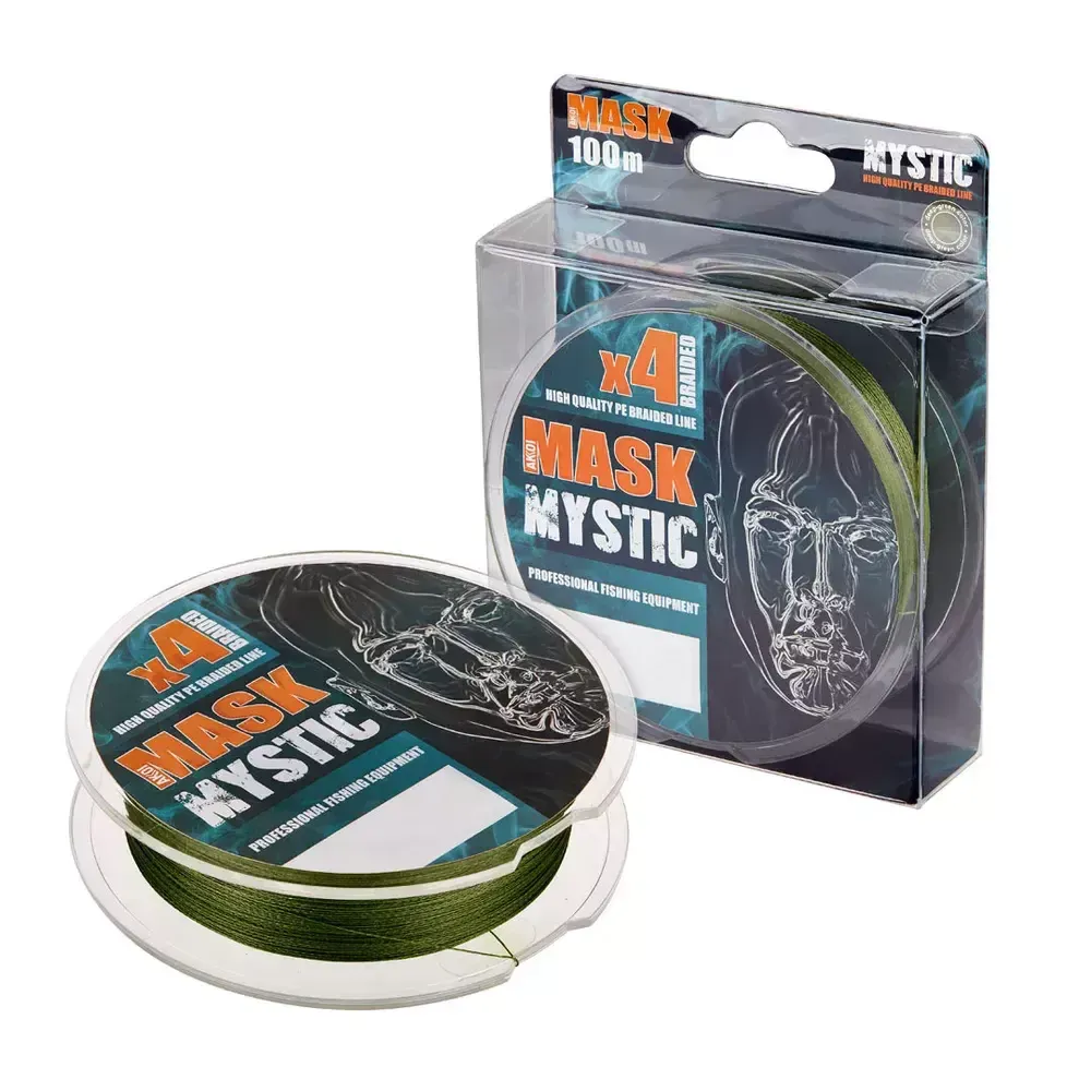 Плетеный шнур AKKOI Mask Mystic X4-100 (deep green) d0,20mm MM4DG/100-0,20