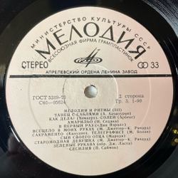 Винтажная виниловая пластинка LP Мелодии И Ритмы (III) (СССР 1975)