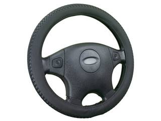 Оплетка на руль круглая CarFashion -М- «BRAID» 31556 - Экокожа - черный/шов черный