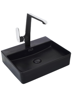 Раковина накладная (матовая черная) WeltWasser WW  ELBACH 21733 MB 500х420х120
