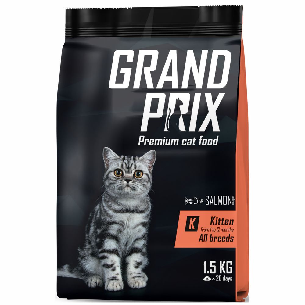 Сухой корм Grand Prix Kitten для котят с лососем 1,5 кг