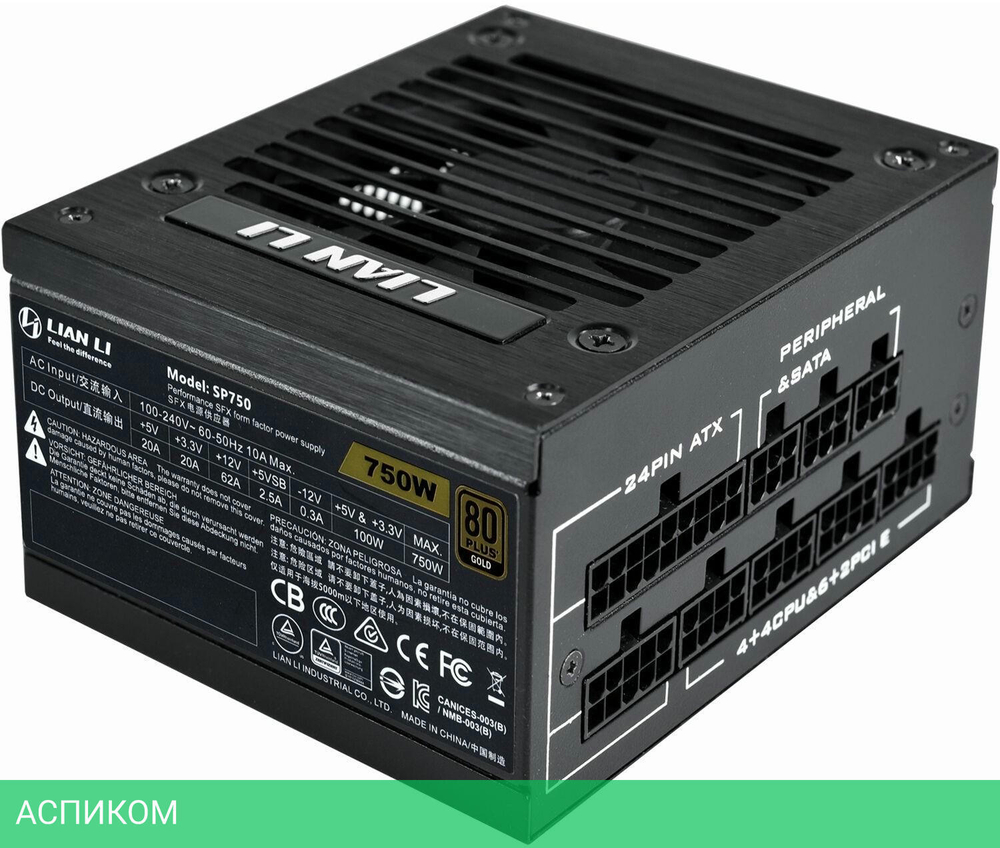 Блок питания Lian Li SP750 750W черный (G89.SP750B.00EU)