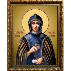 Анастасия Угличская, преподобномученица, игумения. Икона на холсте.