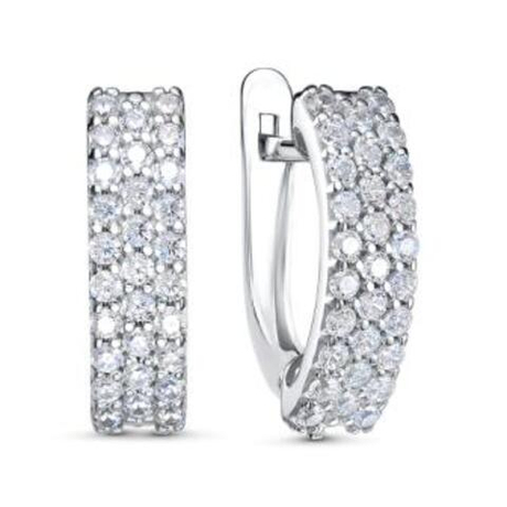 Серьги из серебра с фианитами