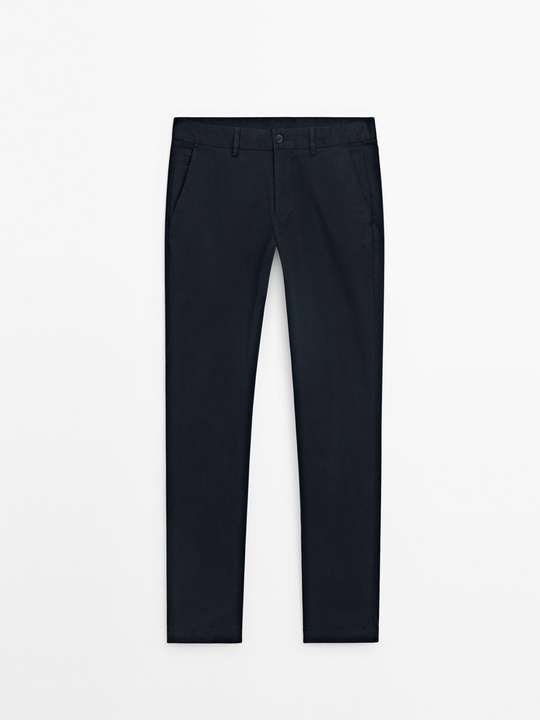 Massimo Dutti Брюки из рельефного 100% хлопка, синий
