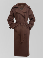 Тренч Koko Be Trendy однотонный длинный замшевый с ремешком