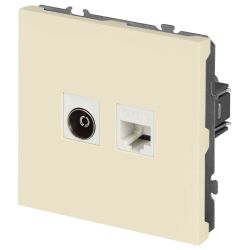 Розетка ЭРА Galaxy 15-3110-02 комбинированная RJ45+TV IP20 слоновая кость | Эра Galaxy