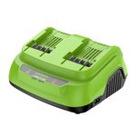 Ультрабыстрое двойное зарядное устройство Greenworks G24X2C8, 24V, 8A (2958807)