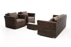 "Капучино" лаунж-зона из искусственного ротанга (гиацинт), цвет коричневый