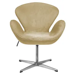 Кресло Swan, карамельная искусственная замша