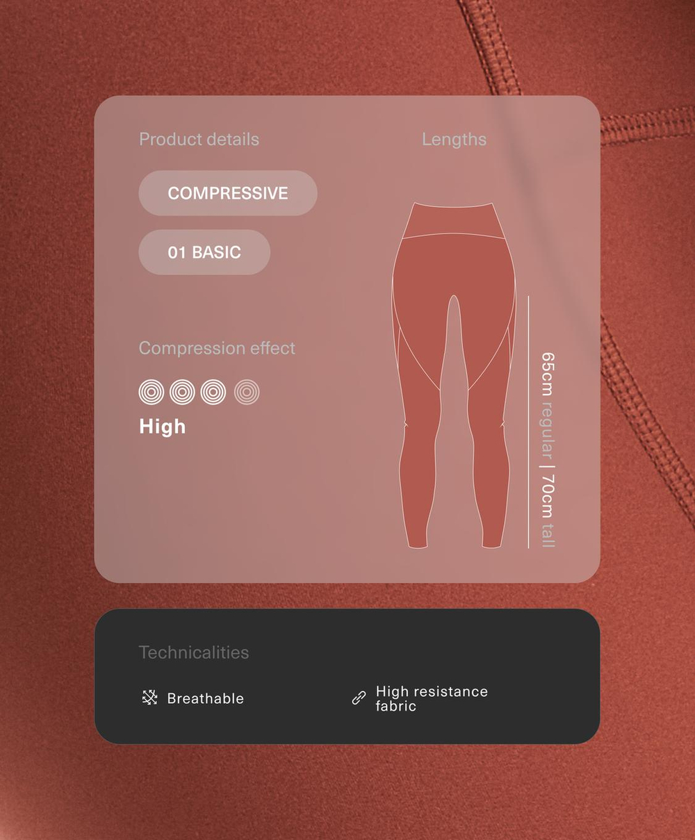 OYSHO Компрессионные легинсы Compressive Basic до щиколотки, длина 65 см, терракотовый