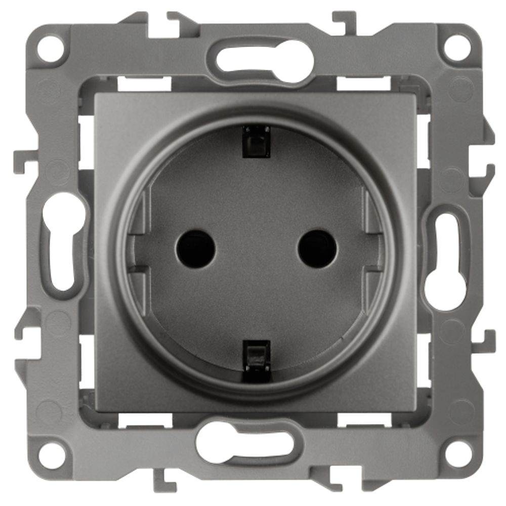 Розетка ЭРА Серия 12 12-2101-12 2P+E Schuko 16A-250В IP20 графит | Эра 12