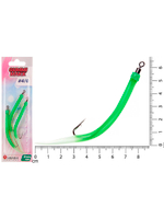 Крючок HIGASHI оснащенный кембриком Gummi Makk #4/0 (set-3pcs) #04 Green; 3 шт