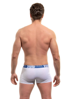 Хлопковые трусы-боксеры с принтом на резинке (Размер: L) (Цвет: синий)