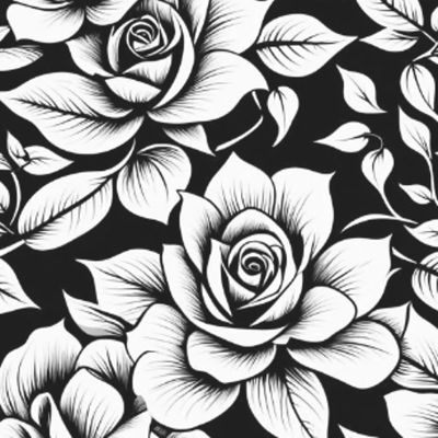 черно-белые розы