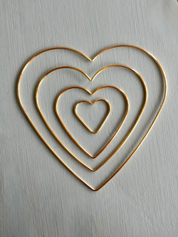 Набор сердец металлических 4 шт: 20 см, 15 см, 10 см, 5 см