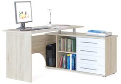 Компьютерный стол КСТ-109П правый дуб сонома / белый