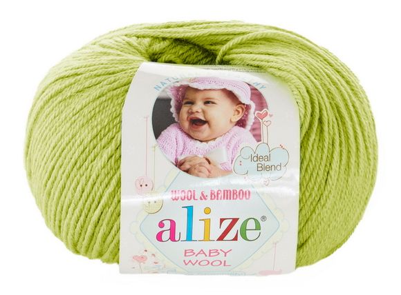 Пряжа Baby wool ( Alize) 610 Изумруд, фото