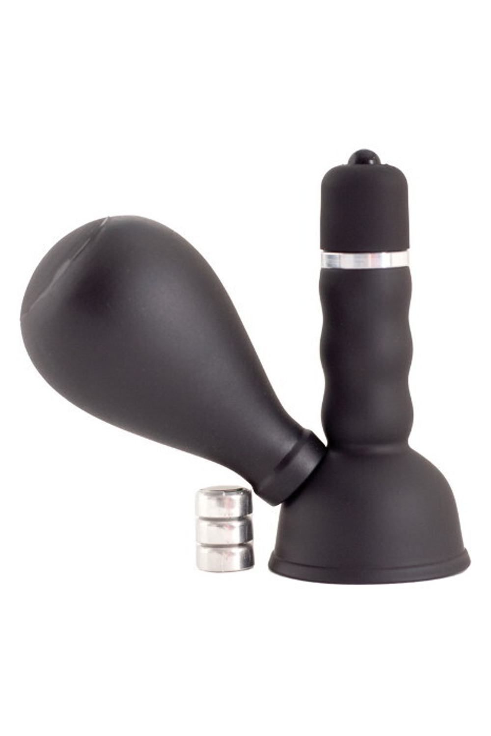 Вибратор на сосок с грушей черный 8 см