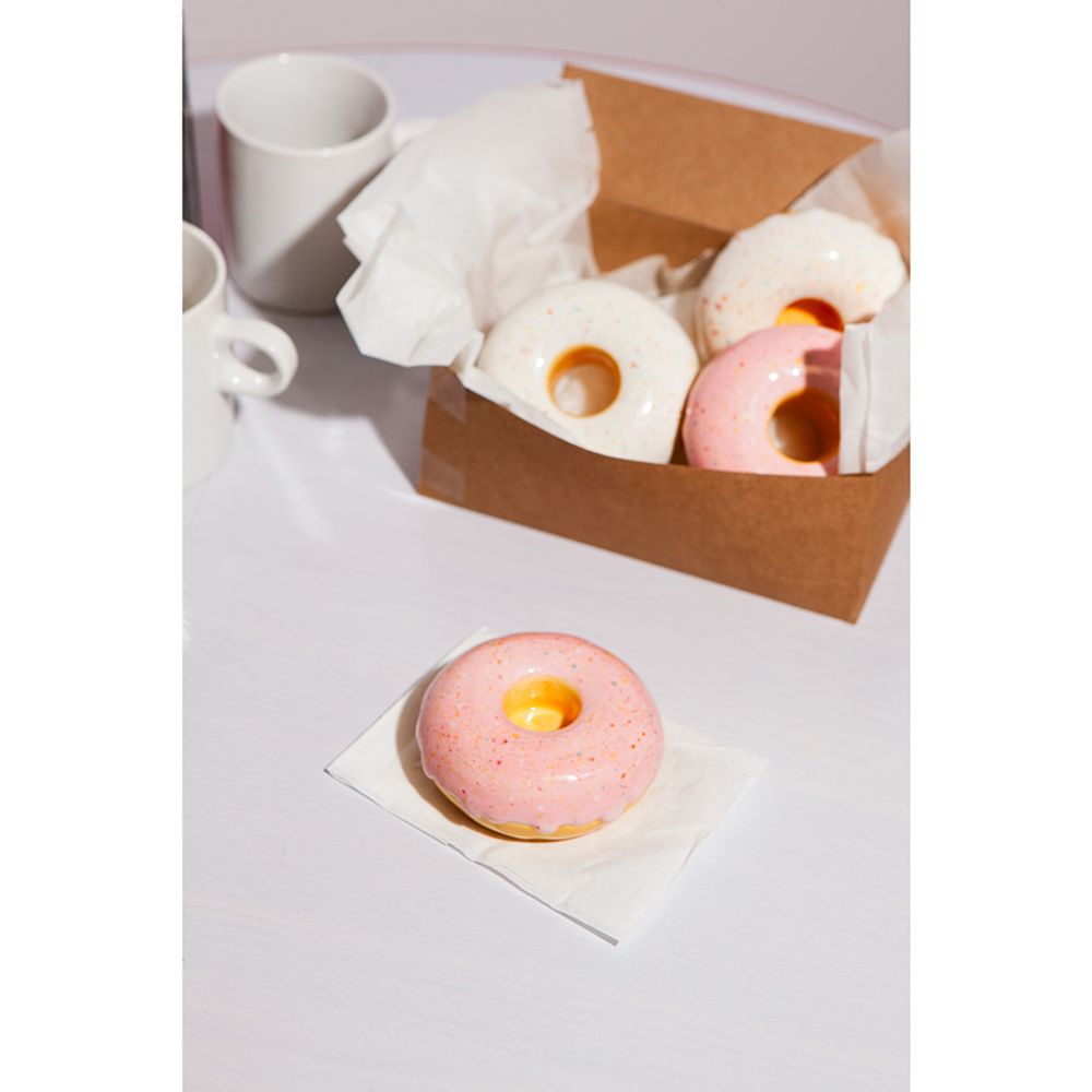 Подсвечник Fast food, Donut, Ø7 см, розовый