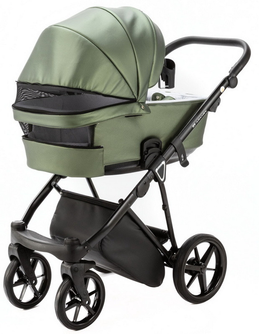 Детская коляска Adamex Belissa Deluxe 3 в 1 B-SM14 (ЗЕЛЁН.ПЕРЛ.КОЖА)