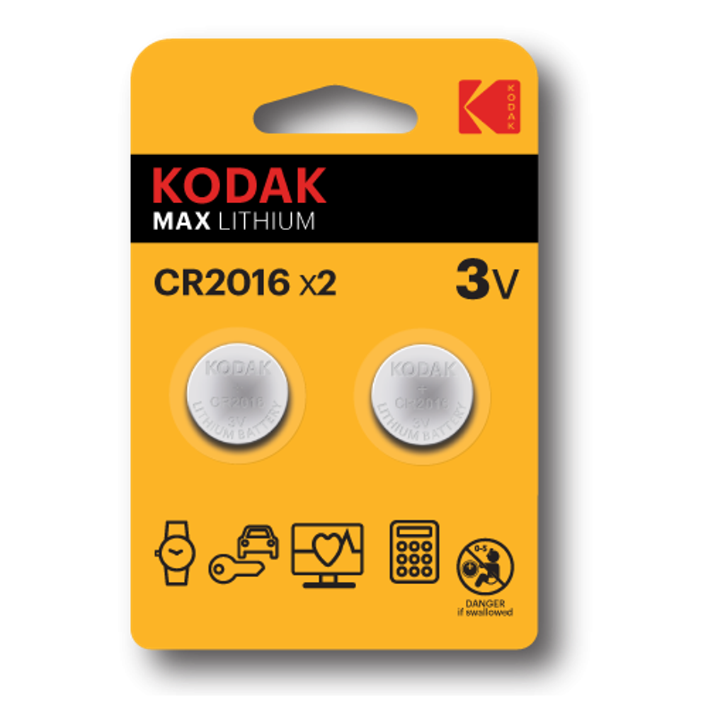 Батарейки Kodak CR2016-2BL MAX Lithium | Батарейки Литиевые