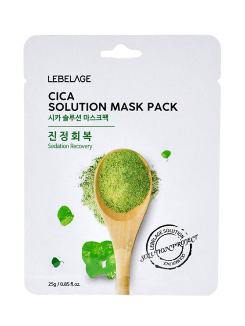 LEBELAGE - МАСКА ТКАНЕВАЯ ДЛЯ ЛИЦА С ЦЕНТЕЛЛОЙ CICA SOLUTION MASK PACK, 25 G