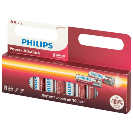 Батарейки Philips LR6P12W/51 АА алкалиновые 1,5v 12 шт. LR6-12BL Power